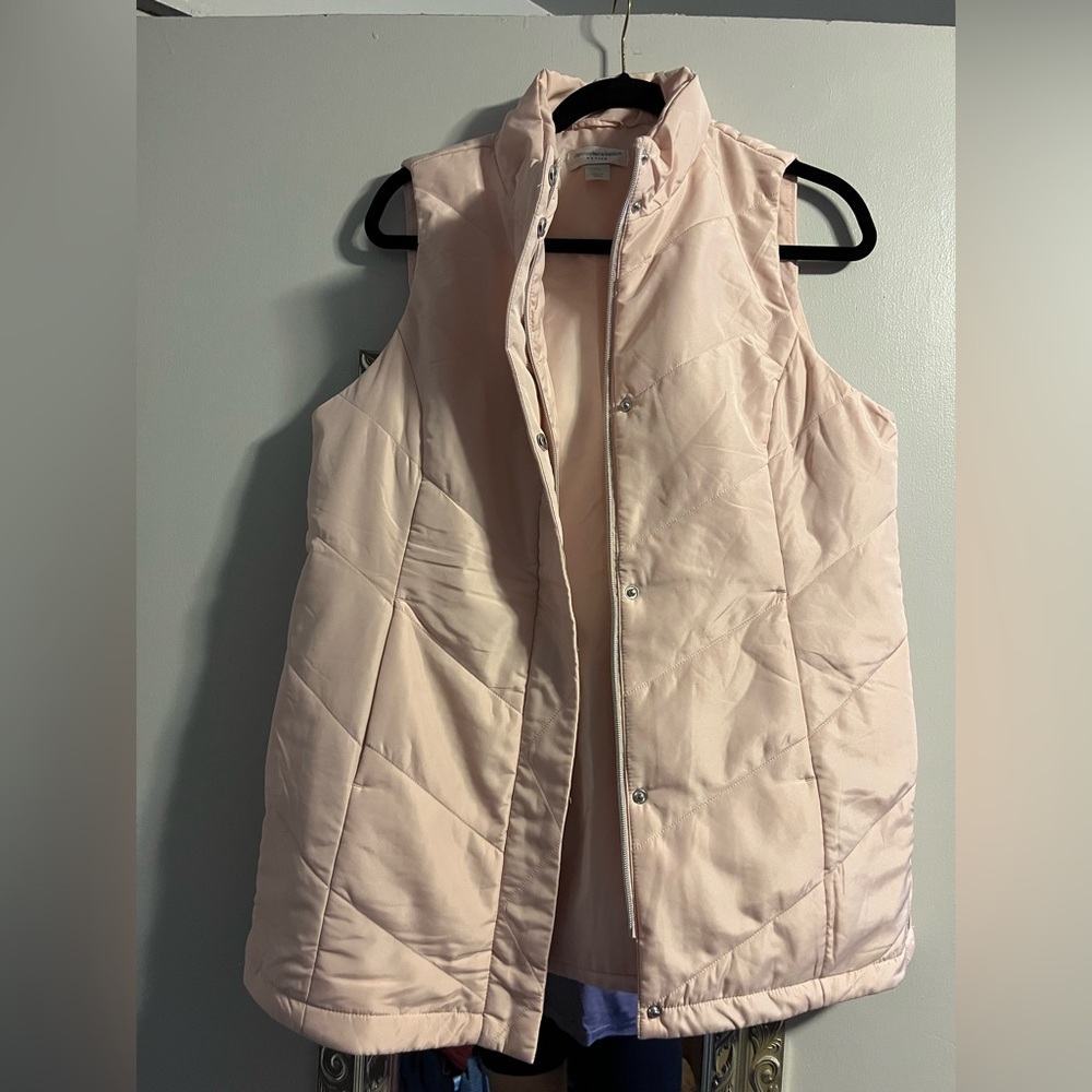 Christopher & Banks Light Pink Quilted Vest